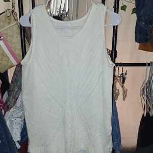 Cream Sleeveless Knit Top